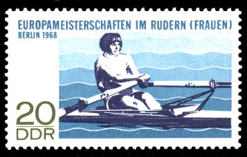 20 Pf Briefmarke: Europameisterschaften im Rudern
