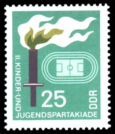25 Pf Briefmarke: II. Kinder- und Jugendspartakiade 25 Pf Briefmarke: II. Kinder- und Jugendspartakiade