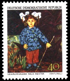 40 Pf Briefmarke: Dresdner Gemäldegalerie, Bildnis der Tochter 40 Pf Briefmarke: Dresdner Gemäldegalerie, Bildnis der Tochter