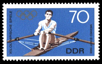 70 Pf Briefmarke: XIX. Olympische Sommerspiele, Rudern