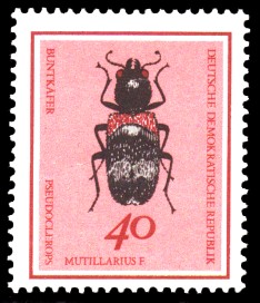 40 Pf Briefmarke: Nützliche Käfer, Buntkäfer