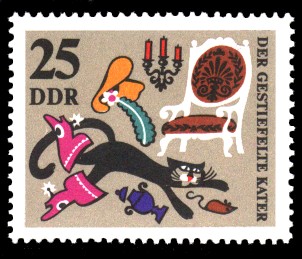 25 Pf Briefmarke: Märchen Der gestiefelte Kater 25 Pf Briefmarke: Märchen Der gestiefelte Kater