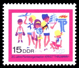 15 Pf Briefmarke: 20 Jahre Pionierorganisation 15 Pf Briefmarke: 20 Jahre Pionierorganisation