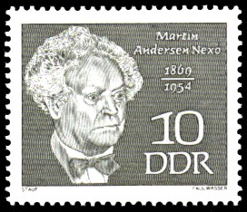 10 Pf Briefmarke: Bedeutende Persönlichkeiten, Martin Andersen Nexö