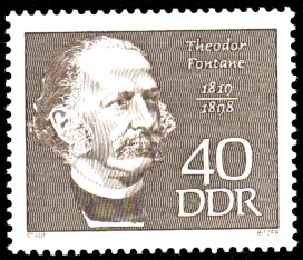 40 Pf Briefmarke: Bedeutende Persönlichkeiten, Theodor Fontane