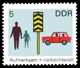 5 Pf Briefmarke: Verkehrserziehung