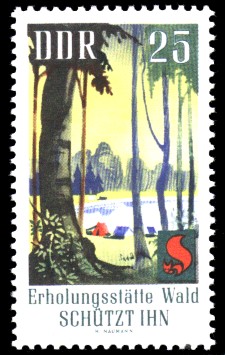 25 Pf Briefmarke: Waldbrandschutzerziehung