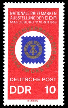 10 Pf Briefmarke: Briefmarkenausstellung der DDR