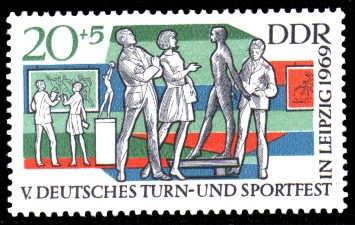 20 + 5 Pf Briefmarke: V. Turn- und Sportfest in Leipzig 20 + 5 Pf Briefmarke: V. Turn- und Sportfest in Leipzig