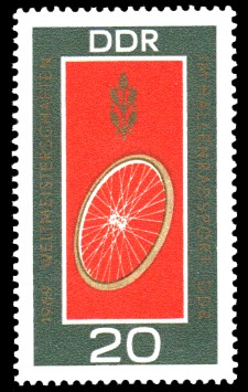 20 Pf Briefmarke: Weltmeisterschaften im Bahnradsport in Erfurt 20 Pf Briefmarke: Weltmeisterschaften im Bahnradsport in Erfurt