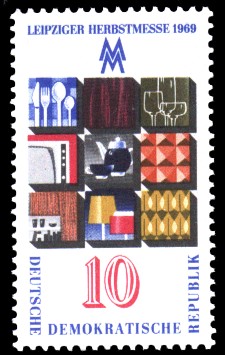 10 Pf Briefmarke: Leipziger Herbstmesse 1969 10 Pf Briefmarke: Leipziger Herbstmesse 1969