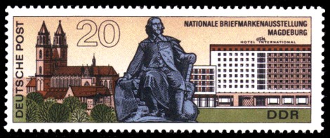 20 Pf Briefmarke: Nationale Briefmarkenausstellung Magdeburg