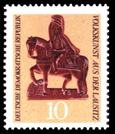 10 Pf Briefmarke: Volkskunst aus der Lausitz 10 Pf Briefmarke: Volkskunst aus der Lausitz