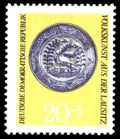 20 + 5 Pf Briefmarke: Volkskunst aus der Lausitz