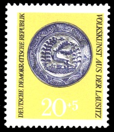 20 + 5 Pf Briefmarke: Volkskunst aus der Lausitz 20 + 5 Pf Briefmarke: Volkskunst aus der Lausitz