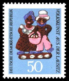 50 Pf Briefmarke: Volkskunst aus der Lausitz 50 Pf Briefmarke: Volkskunst aus der Lausitz