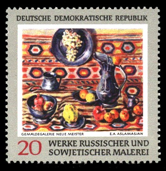 20 Pf Briefmarke: Werke russischer und sowjetischer Malerei, Stilleben 20 Pf Briefmarke: Werke russischer und sowjetischer Malerei, Stilleben