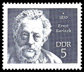 5 Pf Briefmarke: Bedeutende Persönlichkeiten, Ernst Barlach 5 Pf Briefmarke: Bedeutende Persönlichkeiten, Ernst Barlach