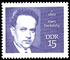 15 Pf Briefmarke: Bedeutende Persönlichkeiten, Kurt Tucholsky 15 Pf Briefmarke: Bedeutende Persönlichkeiten, Kurt Tucholsky