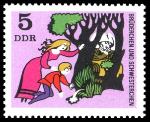 5 Pf Briefmarke: Deutsche Märchen, Brüderchen und Schwesterchen 5 Pf Briefmarke: Deutsche Märchen, Brüderchen und Schwesterchen