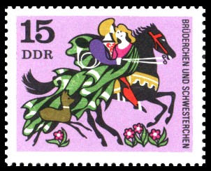 15 Pf Briefmarke: Deutsche Märchen, Brüderchen und Schwesterchen 15 Pf Briefmarke: Deutsche Märchen, Brüderchen und Schwesterchen