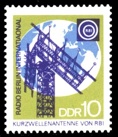 10 Pf Briefmarke: 25 Jahre Deutscher Demokratischer Rundfunk