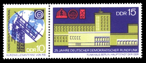 Briefmarke: Zusammendruck - 25 Jahre Deutscher Demokratischer Rundfunk Briefmarke: Zusammendruck - 25 Jahre Deutscher Demokratischer Rundfunk