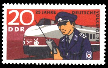 20 Pf Briefmarke: 25 Jahre Deutsche Volkspolizei 20 Pf Briefmarke: 25 Jahre Deutsche Volkspolizei