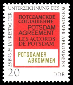 20 Pf Briefmarke: 25 Jahre Potsdamer Abkommen 20 Pf Briefmarke: 25 Jahre Potsdamer Abkommen