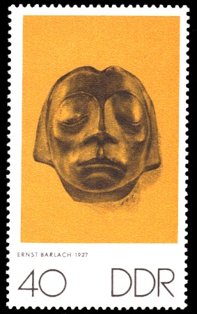 40 Pf Briefmarke: Zum Gedenken an K.Kollwitz, E.Barlach und O.Nagel