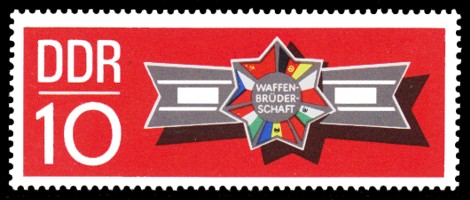 10 Pf Briefmarke: Waffenbrüderschaft