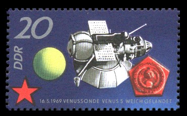 20 Pf Briefmarke: 10 Jahre sowjetischer Raumflug, Venus 5