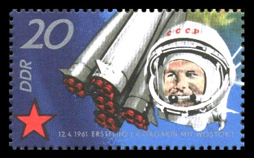 20 Pf Briefmarke: 10 Jahre sowjetischer Raumflug, Gagarin 20 Pf Briefmarke: 10 Jahre sowjetischer Raumflug, Gagarin