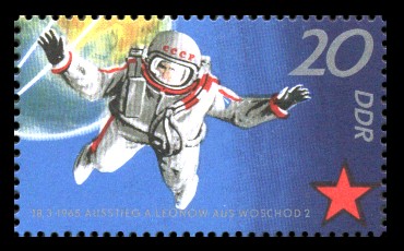 20 Pf Briefmarke: 10 Jahre sowjetischer Raumflug, Leonow