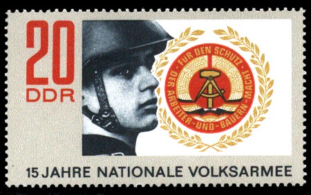 20 Pf Briefmarke: 15 Jahre Nationale Volksarmee, NVA