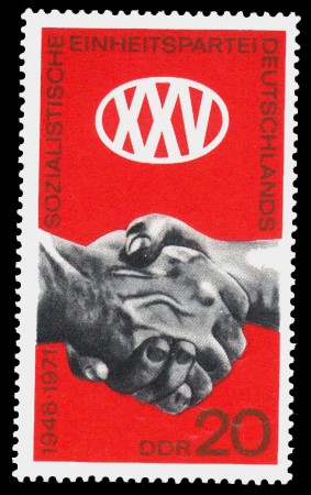 20 Pf Briefmarke: 25 Jahre SED