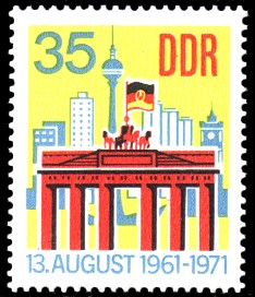 35 Pf Briefmarke: 10 Jahre antifaschistischer Schutzwall 35 Pf Briefmarke: 10 Jahre antifaschistischer Schutzwall