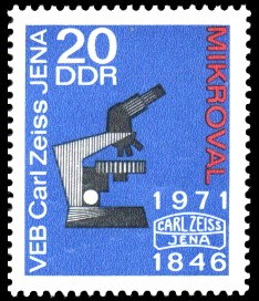 20 Pf Briefmarke: 125 Jahre VEB Carl Zeiss Jena