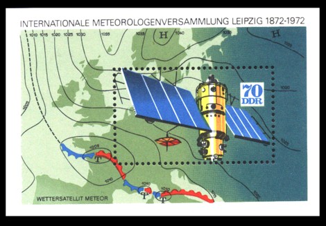 Briefmarke: Block - Internationale Meteorologenversammlung Leipzig Briefmarke: Block - Internationale Meteorologenversammlung Leipzig