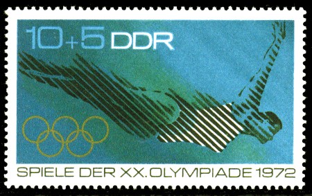 10 + 5 Pf Briefmarke: Spiele der XX. Olympiade 1972 10 + 5 Pf Briefmarke: Spiele der XX. Olympiade 1972