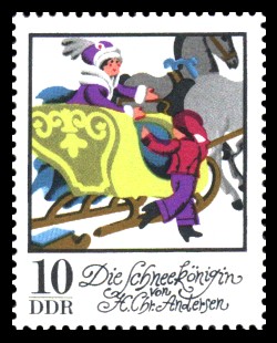 10 Pf Briefmarke: Wintermärchen - Die Schneekönigin 10 Pf Briefmarke: Wintermärchen - Die Schneekönigin