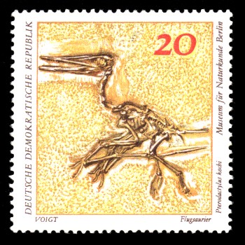 20 Pf Briefmarke: Paläontologische Sammlungen aus dem Museum für Naturkunde in Berlin
