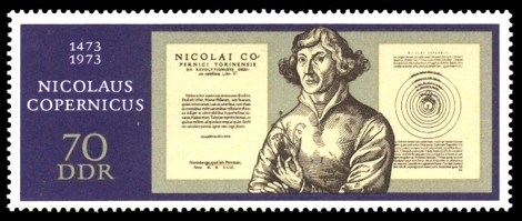70 Pf Briefmarke: 500. Geburtstag N. Copernicus