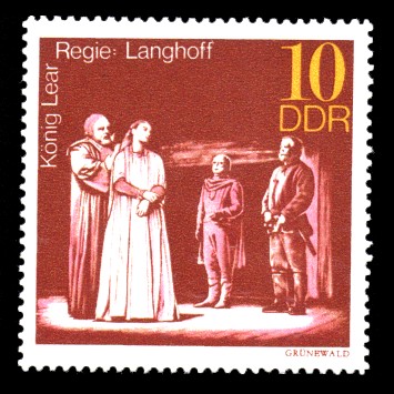 10 Pf Briefmarke: Bedeutende Theaterinszenierungen