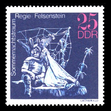 25 Pf Briefmarke: Bedeutende Theaterinszenierungen