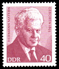 40 Pf Briefmarke: Bedeutende Persönlichkeiten, Hermann Matern 40 Pf Briefmarke: Bedeutende Persönlichkeiten, Hermann Matern