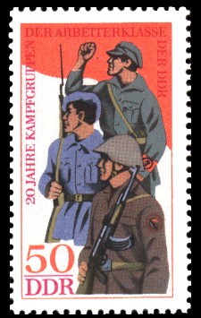 50 Pf Briefmarke: 20 Jahre Kampfgruppen der Arbeiterklasse der DDR