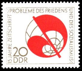 20 Pf Briefmarke: 15 Jahre Zeitschrift: Probleme des Friedens und des Sozialismus