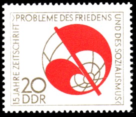 20 Pf Briefmarke: 15 Jahre Zeitschrift: Probleme des Friedens und des Sozialismus 20 Pf Briefmarke: 15 Jahre Zeitschrift: Probleme des Friedens und des Sozialismus