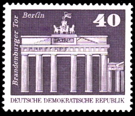 40 Pf Briefmarke: Sozialistischer Aufbau in der DDR, Brandenburger Tor